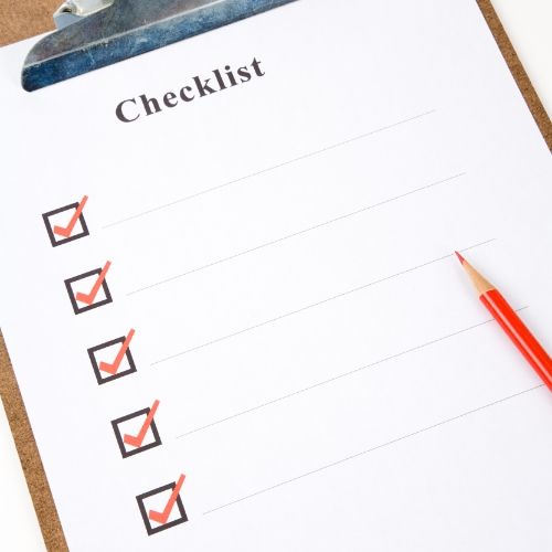 clipboard of checklist