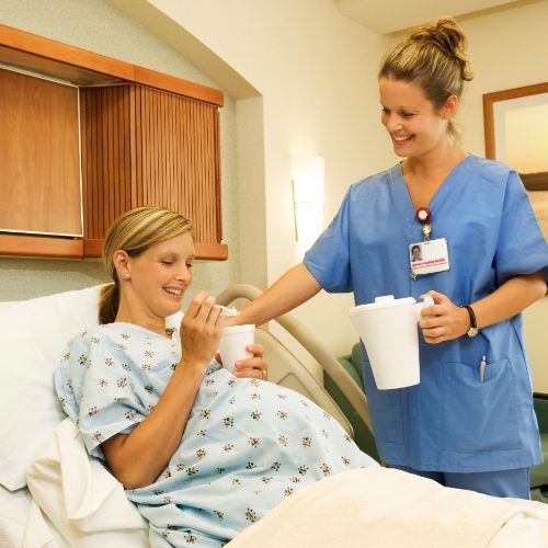 pregnant woman resting hospital