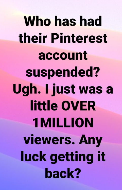 Pinterest account suspended for spam 