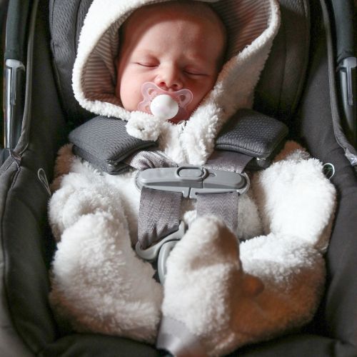 baby snowsuit in carseat