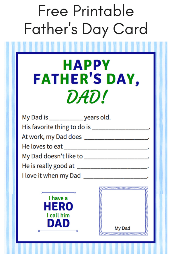 free printable Father's day card 