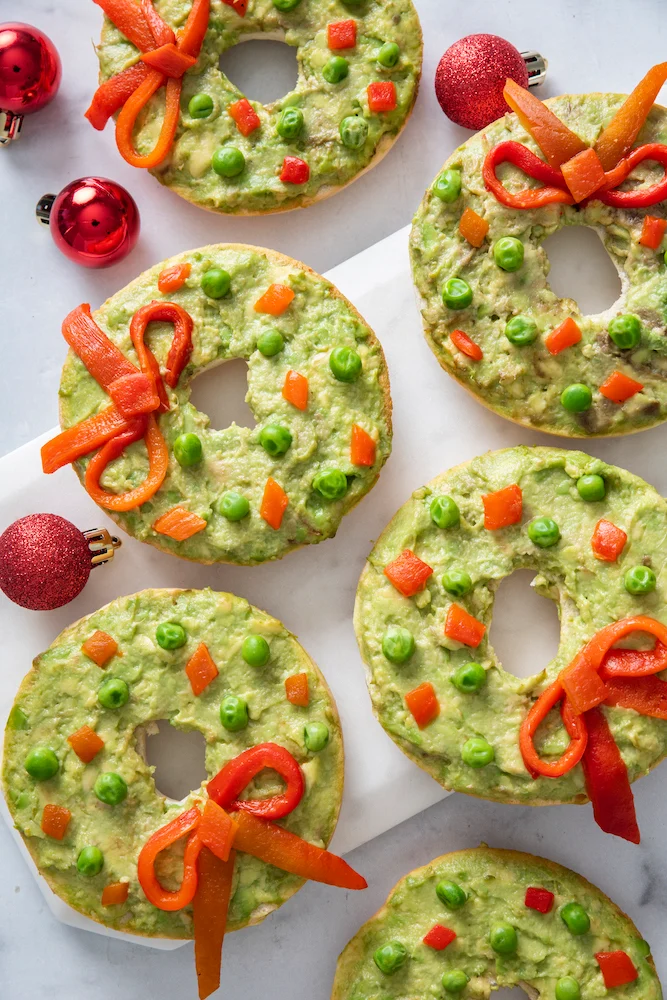 Christmas bagel wreaths