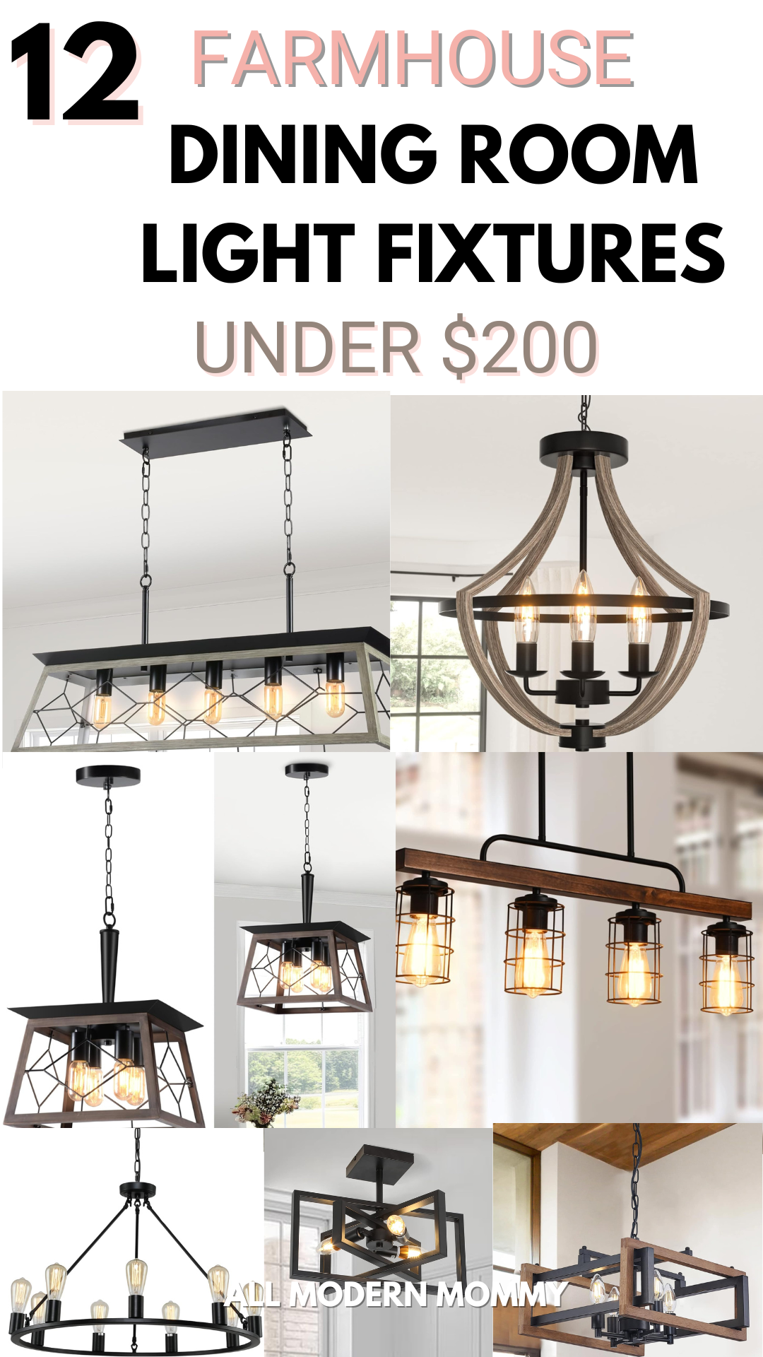 12 Rustic Farmhouse Dining Room Light Fixtures